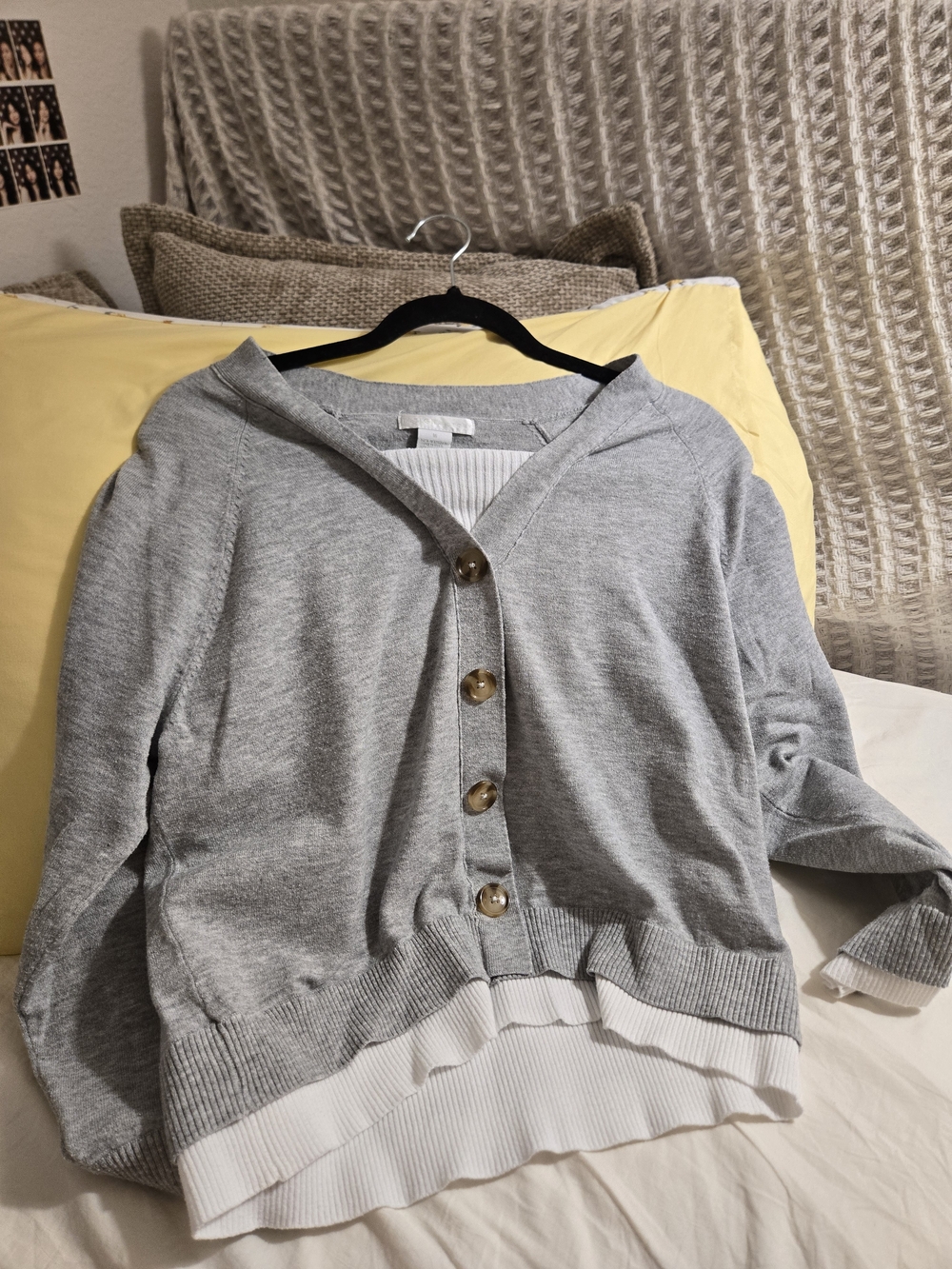 Light Gray Button-Front Women's Sweater
